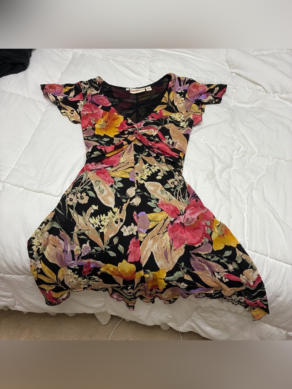 Serendipity Maui floral flowy mini dress